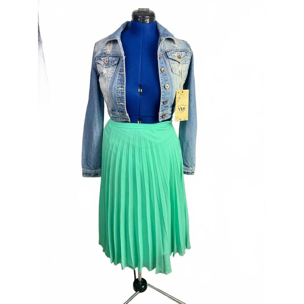 ASOS Mint Green Pleated Midi Skirt Flowy Chiffon Spring Pastel Size 6 Elegant